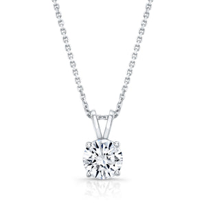Natural Diamond Round Brilliant Solitaire Pendant 1/2 ct t.w. in White Gold