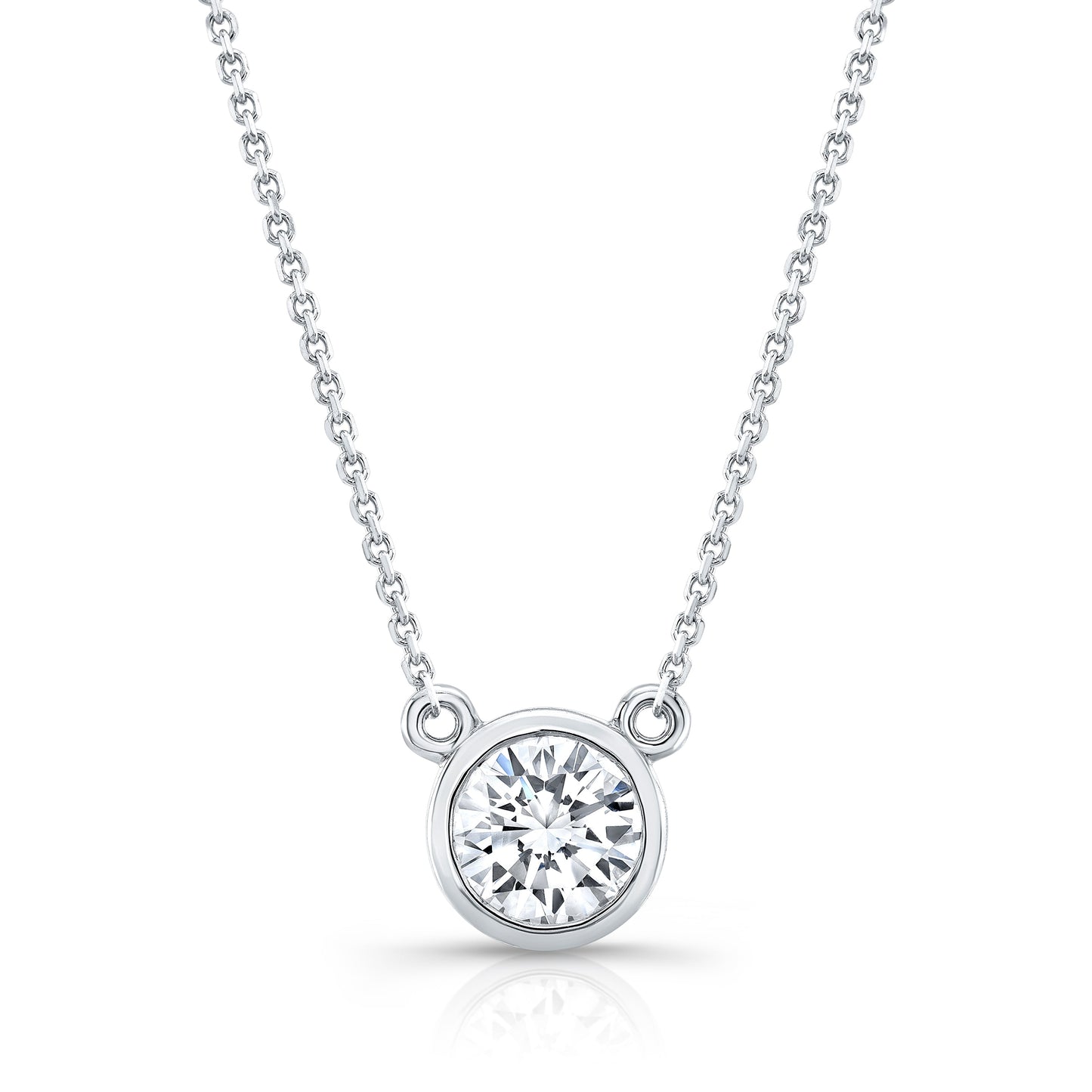 Natural Diamond Round Brilliant Solitaire Pendant 4 ct t.w. in White Gold