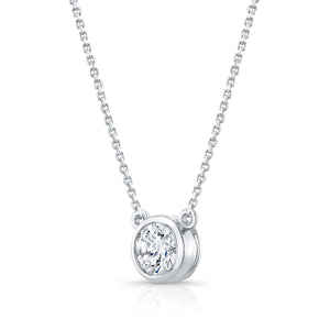 Natural Diamond Round Brilliant Solitaire Pendant 1-1/2 ct t.w. in White Gold