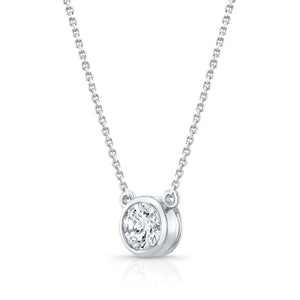 Natural Diamond Round Brilliant Solitaire Pendant 1 ct t.w. in White Gold