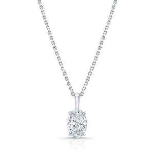 Lab Grown Diamond Oval Solitaire Pendant 4 ct t.w. in White Gold