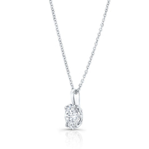 Lab Grown Diamond Oval Solitaire Pendant 4 ct t.w. in White Gold