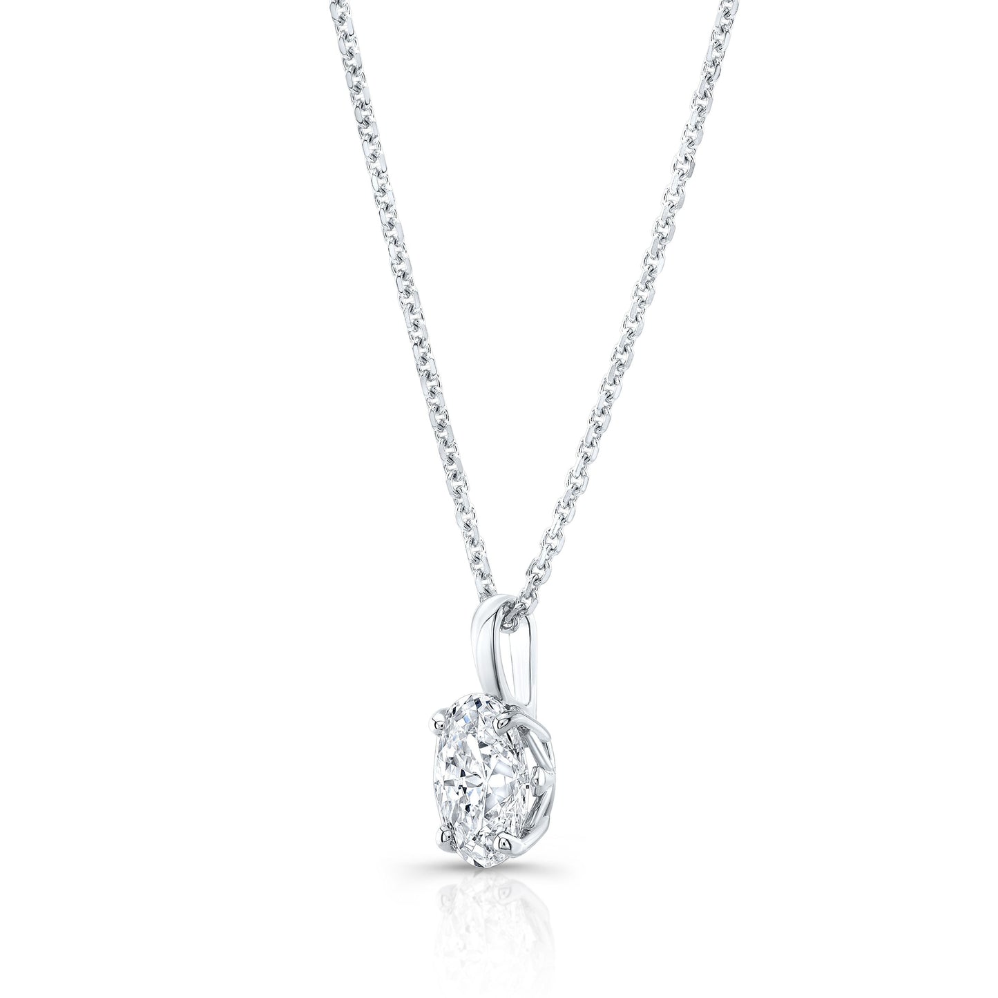 Lab Grown Diamond Oval Solitaire Pendant 1-1/2 ct t.w. in White Gold