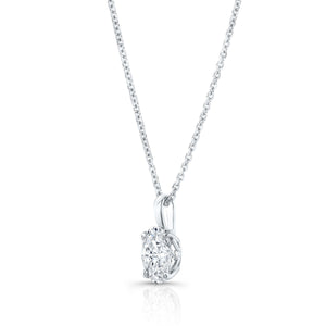 Lab Grown Diamond Oval Solitaire Pendant 1/2 ct t.w. in White Gold