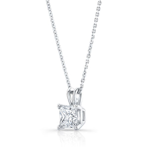 Lab Grown Diamond Princess Solitaire Pendant, 4 ct., photo 6 | RockHer