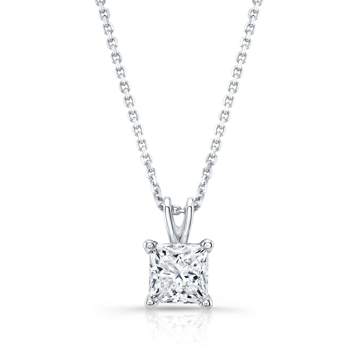 Lab Grown Diamond Princess Solitaire Pendant 2 ct t.w. in White Gold