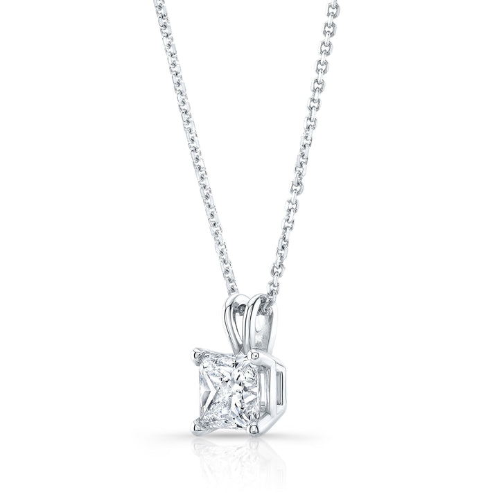 Lab Grown Diamond Princess Solitaire Pendant 2 ct t.w. in White Gold