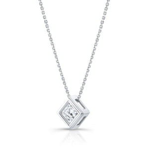Lab Grown Diamond Princess Solitaire Pendant, 4 ct., photo 6 | RockHer