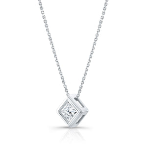 Lab Grown Diamond Princess Solitaire Pendant, 2 ct., photo 5 | RockHer