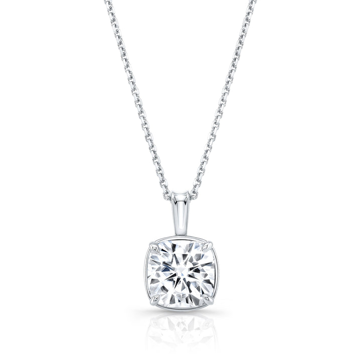 Lab Grown Diamond Cushion Solitaire Pendant 2-1/2 ct t.w. in White Gold