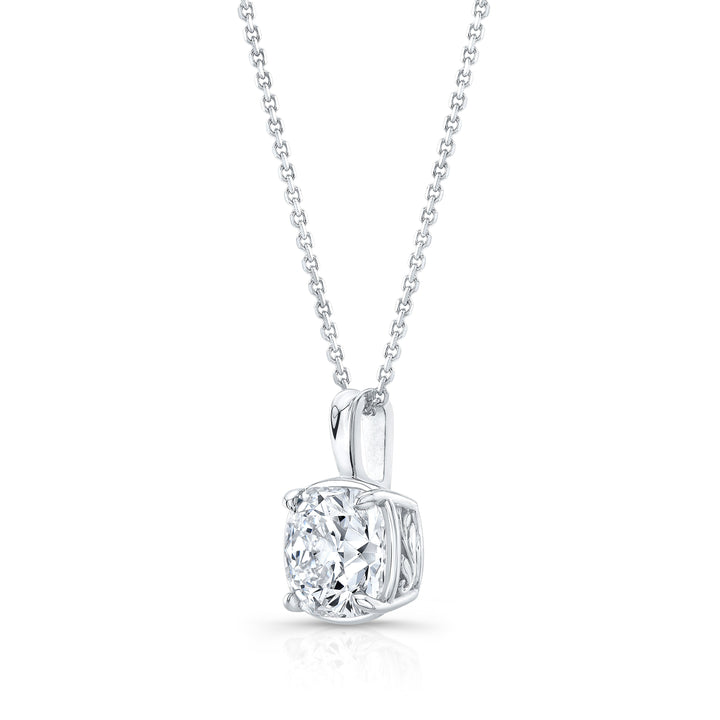 Lab Grown Diamond Cushion Solitaire Pendant 2-1/2 ct t.w. in White Gold