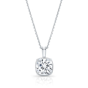 Lab Grown Diamond Cushion Solitaire Pendant 4 ct t.w. in White Gold