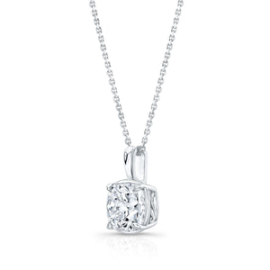 Natural Diamond Cushion Solitaire Pendant 1 ct t.w. in White Gold