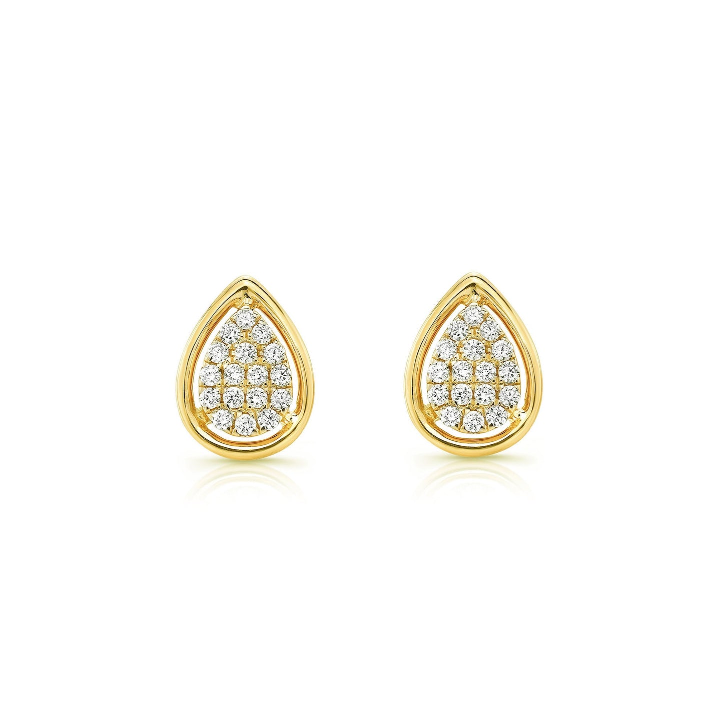 Diamond Teardrop Stud Earrings In 14k Yellow Gold 0.25ctw