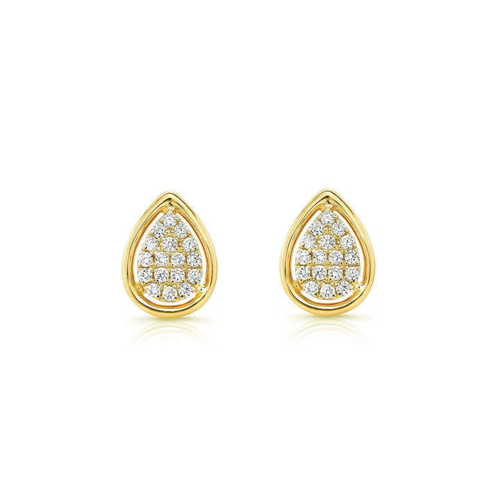 Diamond Teardrop Stud Earrings In 14k Yellow Gold 0.25ctw