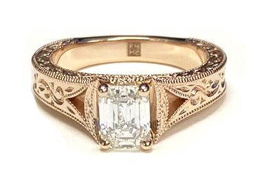 The Janis setting for asscher diamonds, made to order in 18K Yellow Gold | RockHer