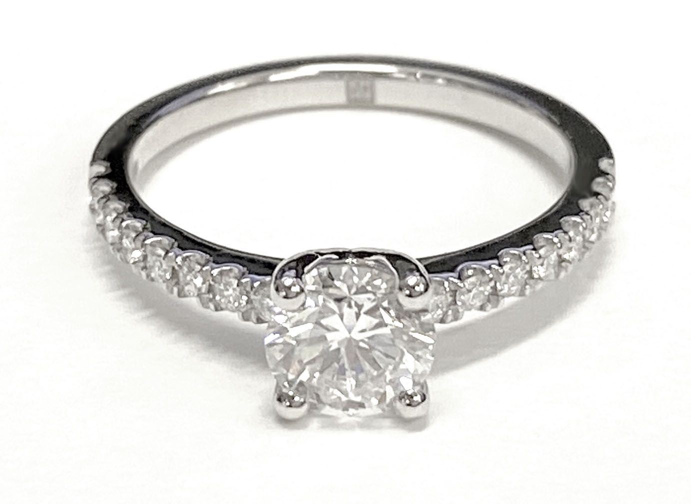 The Norah Select Pavé Engagement Ring with Lab Diamond in 18K White Gold - view 4