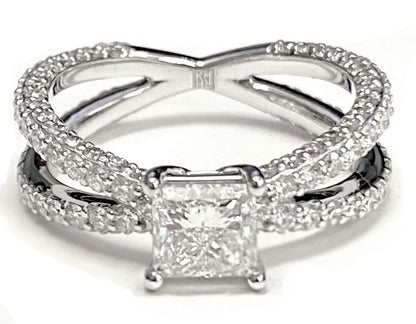 The Sadie Select Pavé Engagement Ring with Lab Diamond in 14K Rose Gold - view 4