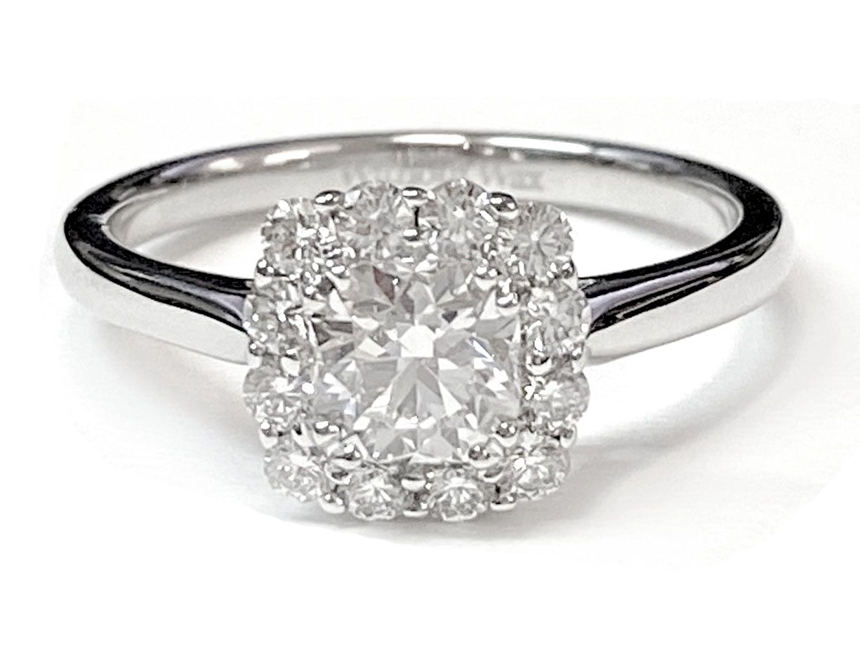 Detail styling of The Guthrie cushion engagement ring setting in 18K Yellow Gold | RockHer