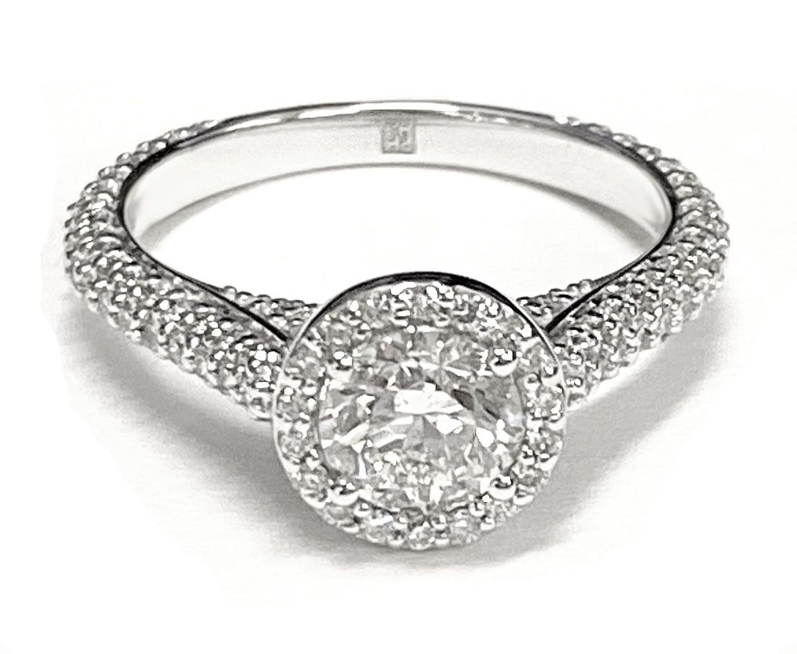 Platinum band of The Ella round engagement ring setting | RockHer
