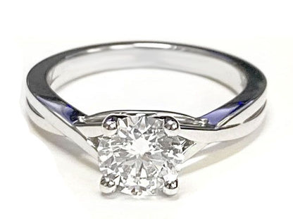 The Priscilla Select Solitaire Engagement Ring with Lab Diamond in 18K White Gold - view 4