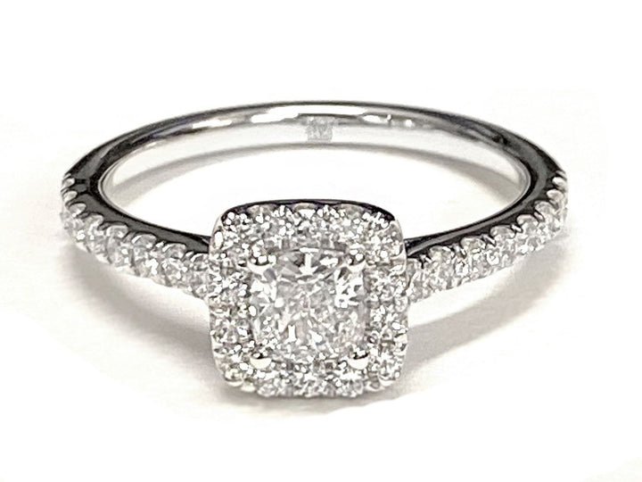 The Adriana Select Halo Engagement Ring with Lab Diamond in 18K White Gold - view 4