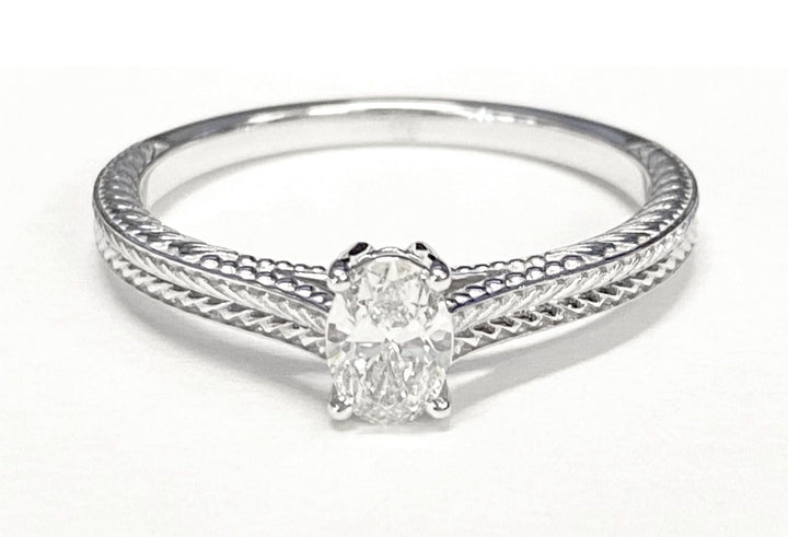 The Aida Select Vintage Solitaire Engagement Ring with Lab Diamond in 14K Rose Gold - view 4