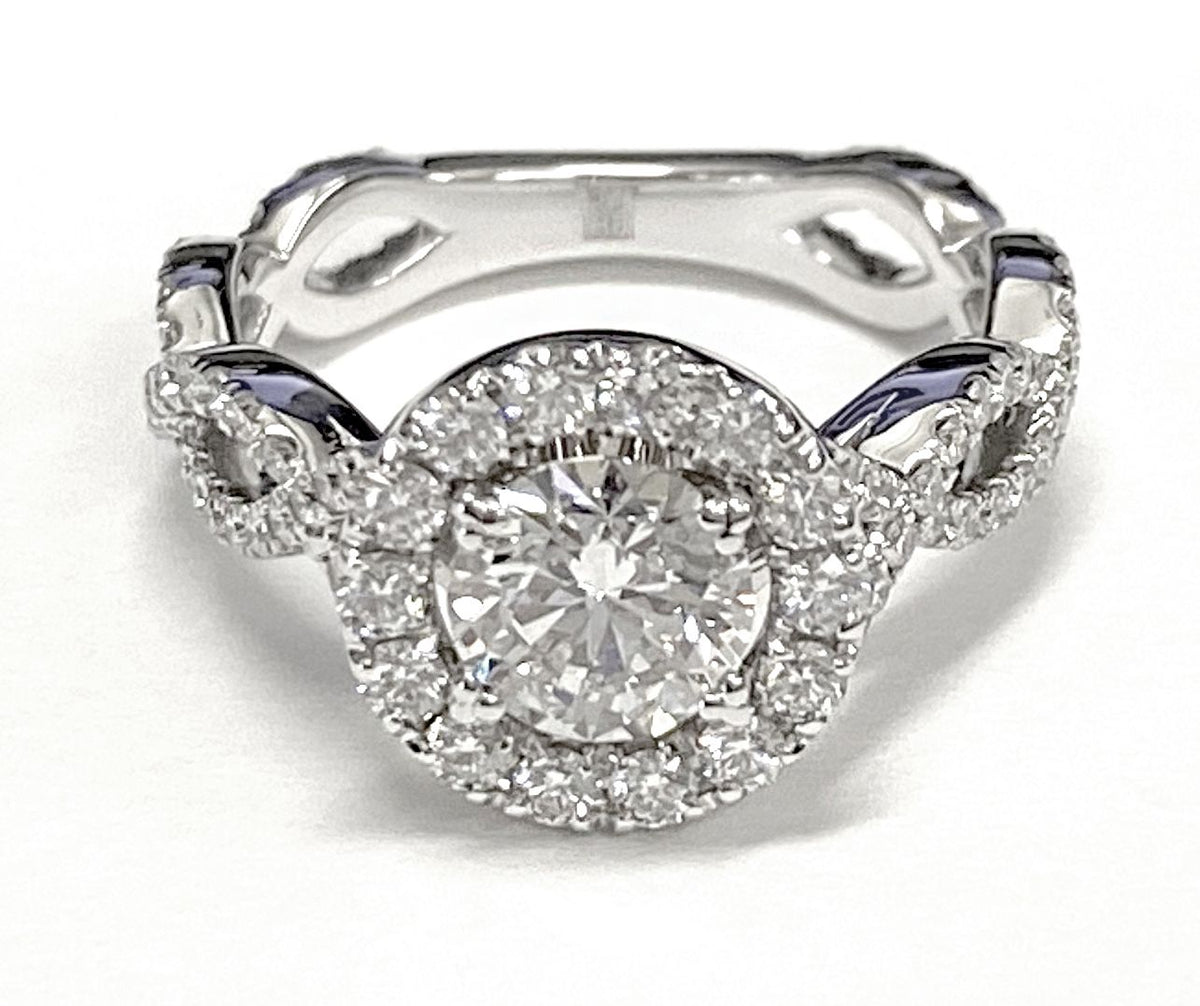 14K Rose Gold band of The Annie round engagement ring setting | RockHer