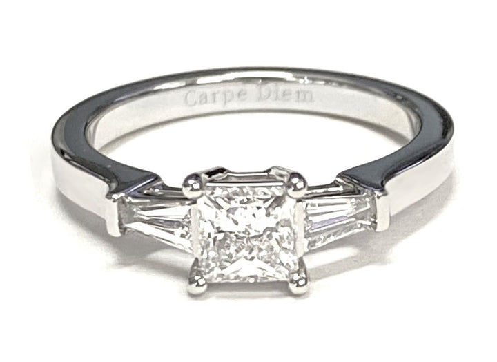 The June Select Three Stone Engagement Ring with Lab Diamond in 14K Rose Gold - view 4