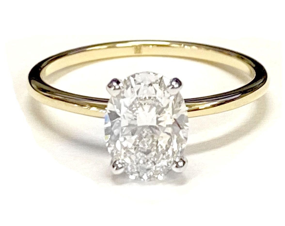14K Rose Gold band of The Floria oval engagement ring setting | RockHer