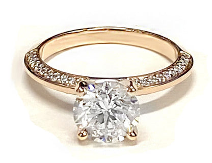 Round Brilliant, Knife Edge Micro-Pavé, in 18K White Gold – lifestyle shot | RockHer