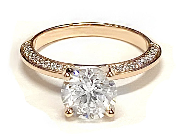 The Clover Select Pavé Engagement Ring with Lab Diamond in 18K Yellow Gold - view 4