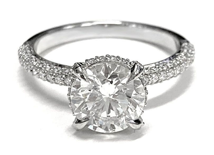 The Tina Select Pavé Engagement Ring with Lab Diamond in 18K White Gold - view 4