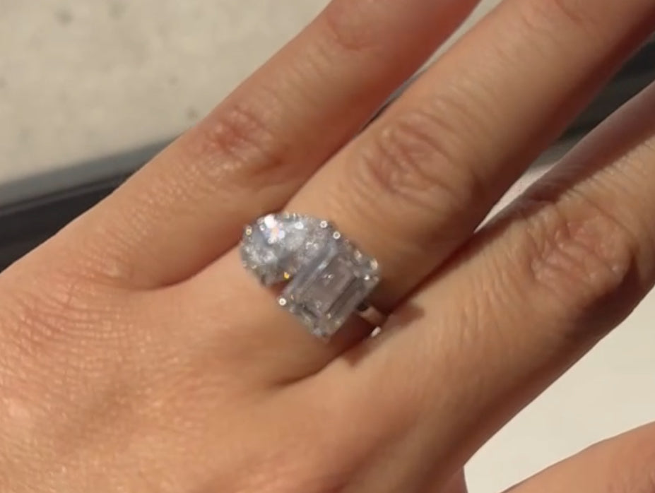 Custom Toi et Moi Ring (setting only) in Gold or Platinum with Your Choice of Diamonds and Comfort Band