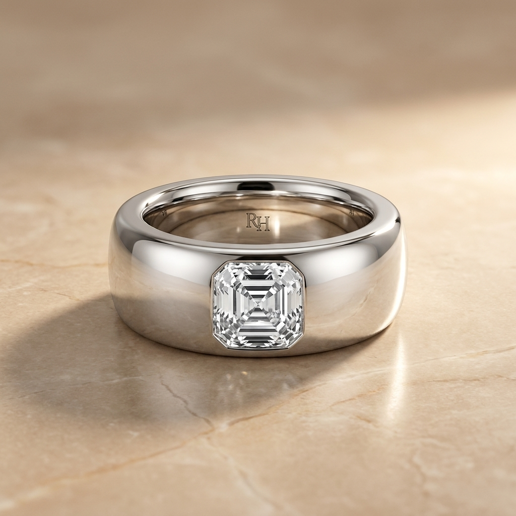The Remi asscher engagement ring setting in 18K White Gold | RockHer