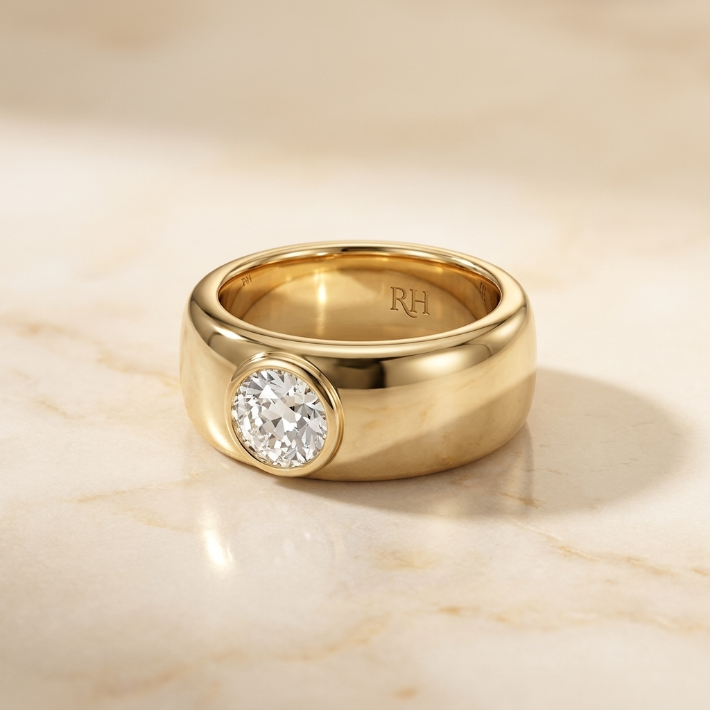 The Remi diamond engagement ring setting in 18K Yellow Gold | RockHer