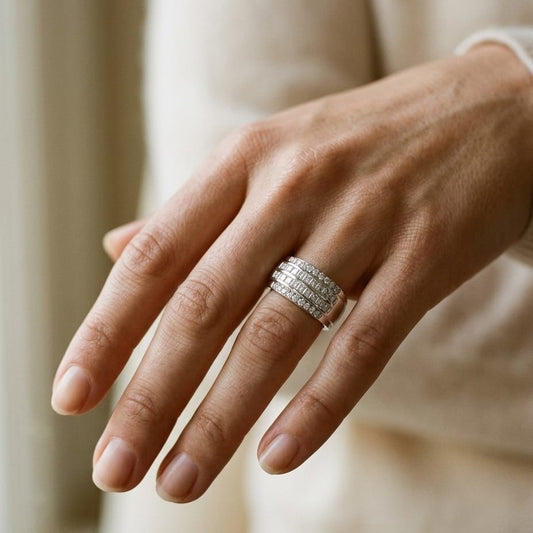 .80ct Tdw Diamond Band in 18K White Gold - editorial