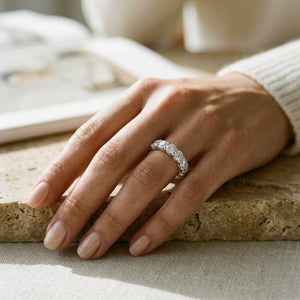 Round Diamond Eternity Band S:7.25 in 18K White Gold - lifestyle