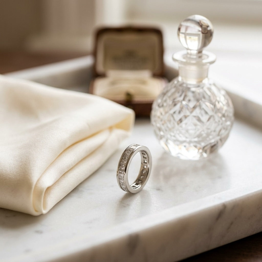 Princess Diamond Eternity Ring in 18K White Gold - lifestyle