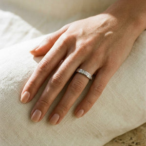 Princess Diamond Eternity Ring in 18K White Gold - editorial