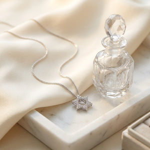 Diamond 1/4ctw Star Pendant in 18K White Gold - editorial