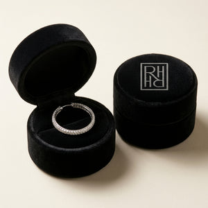Diamond Hoop Earrings in 18K White Gold - presentation