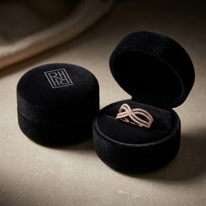 Diamond Infinity Twist Ring in 14K Rose Gold - presentation