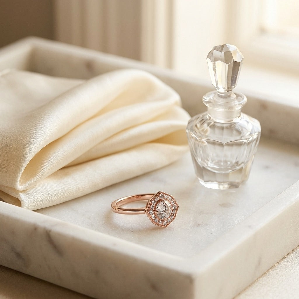 Diamond Pave Ring in 14K Rose Gold - lifestyle
