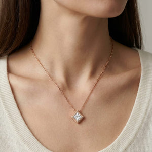 Natural Diamond Princess Solitaire Pendant, 1-1/2 ct., photo 5 | RockHer