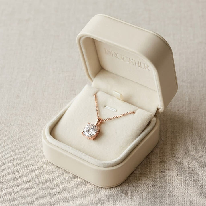 Lab Grown Diamond Cushion Solitaire Pendant 1-1/2 ct t.w. in Yellow Gold