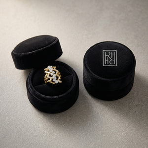 Diamond Criss-Cross High-Polish Accent Ring in 14K Two-Tone Gold - presentation