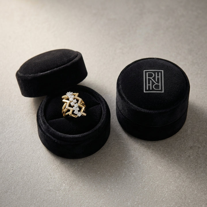 Diamond Criss-Cross High-Polish Accent Ring in 14K Two-Tone Gold - presentation