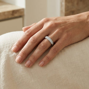 Pave Diamond Band in 14K Gold 1/4 Ct. Tw. in 14K White Gold - lifestyle