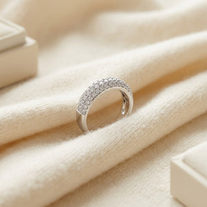 Multi Row Pave Diamond Band in 14K Gold in 14K White Gold - flat lay